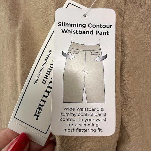Alfred Dunner Cropped Pants Womens 20W Tan Pull On Tummy Control Slimming NWT - Picture 5 of 8
